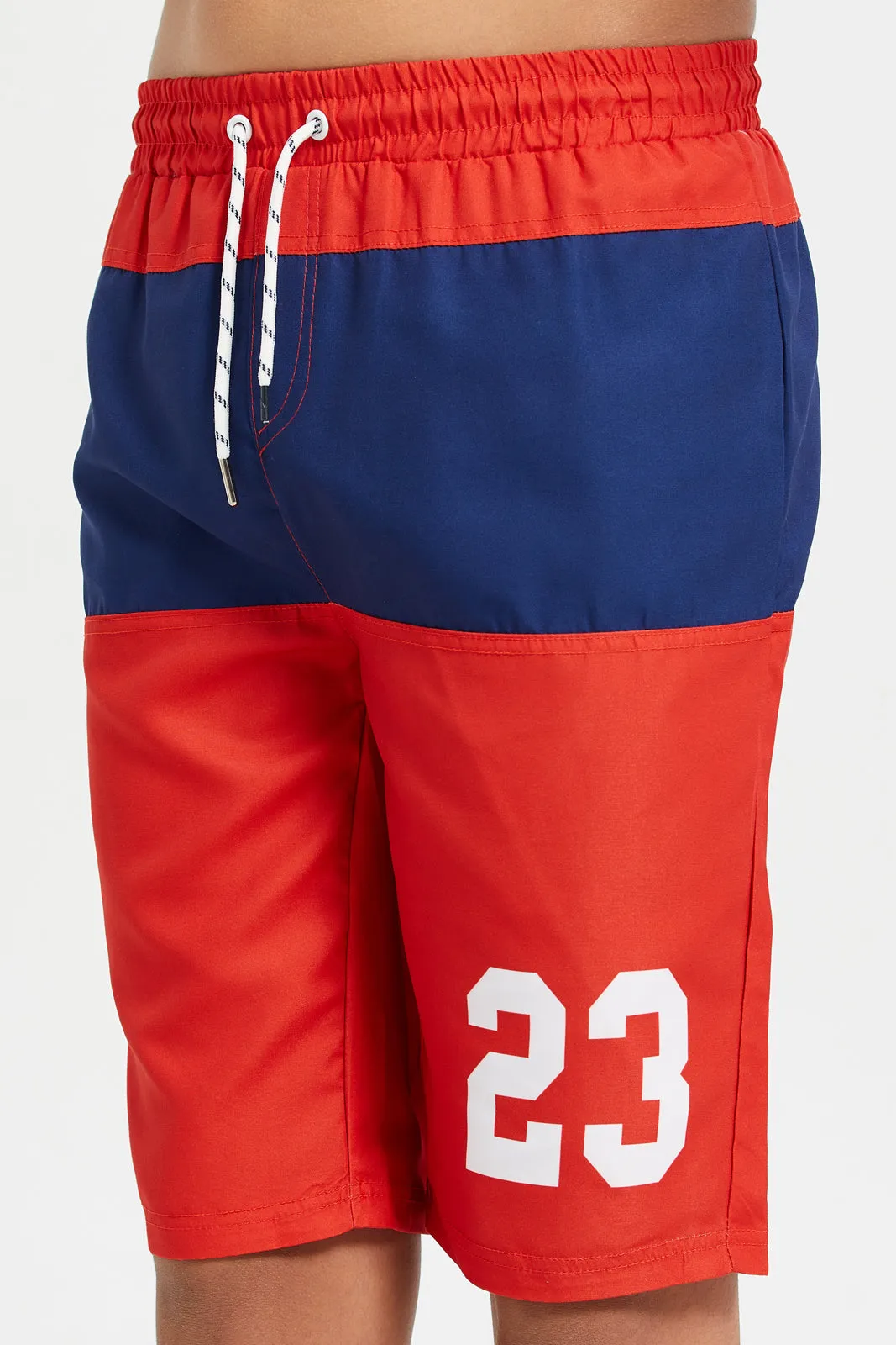 Senior Boys And Blue Red Board Shorts