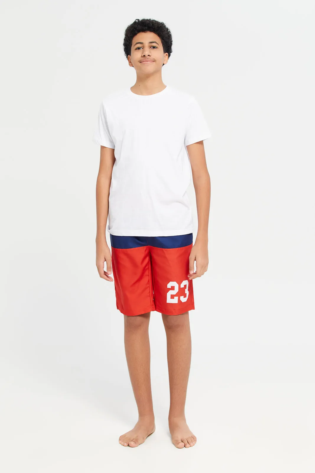 Senior Boys And Blue Red Board Shorts