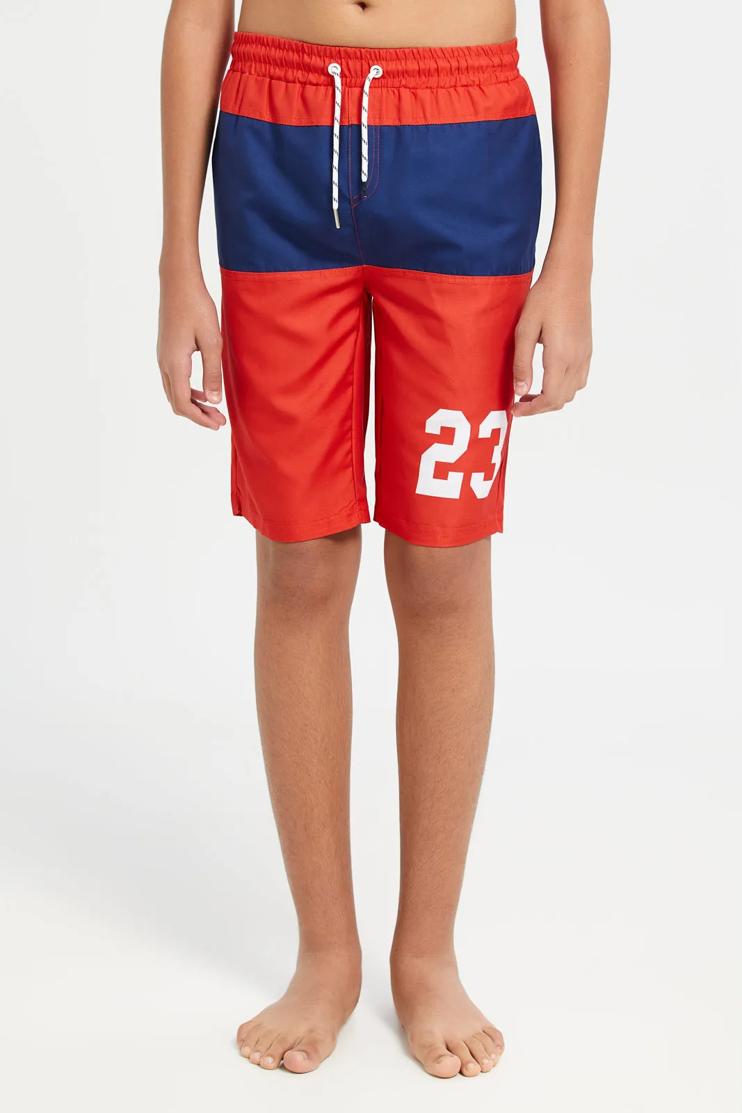 Senior Boys And Blue Red Board Shorts
