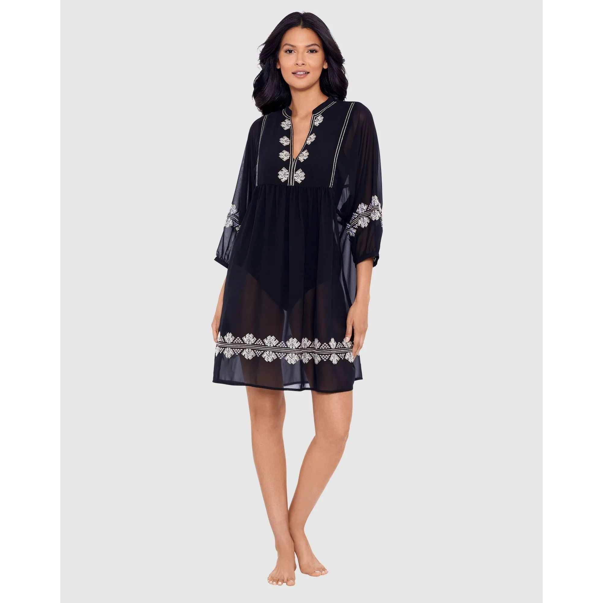 Shore Leave Embroidered Short Beach Dress