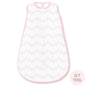 Soft Cotton Non-Weighted zzZipMe Sleeping Sack - Geo Floral, Pink