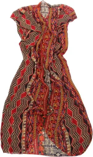 TrendsBlue Long Bohemian Tribal Chiffon Sheer Kimono Wrap Vest Beach Cover Up