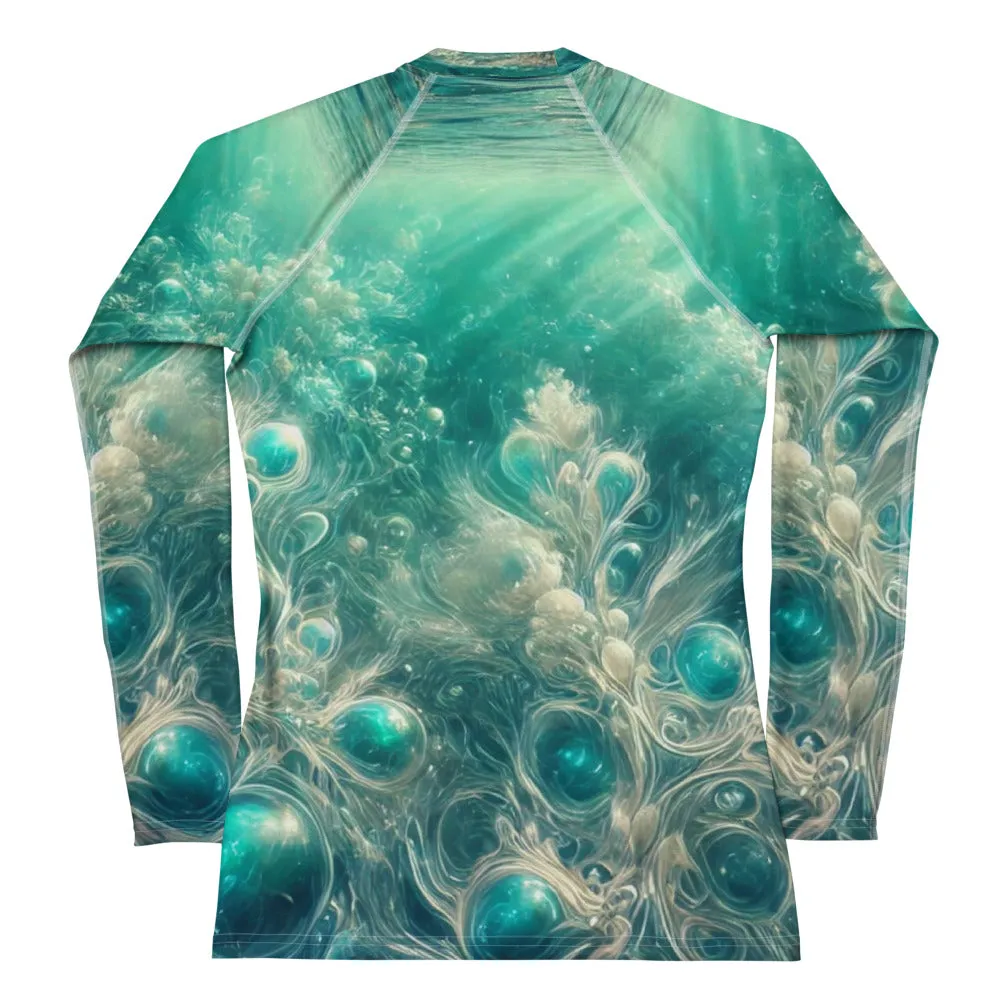 Women's Rash Guard Bahamian Waters Surreal Turquoise