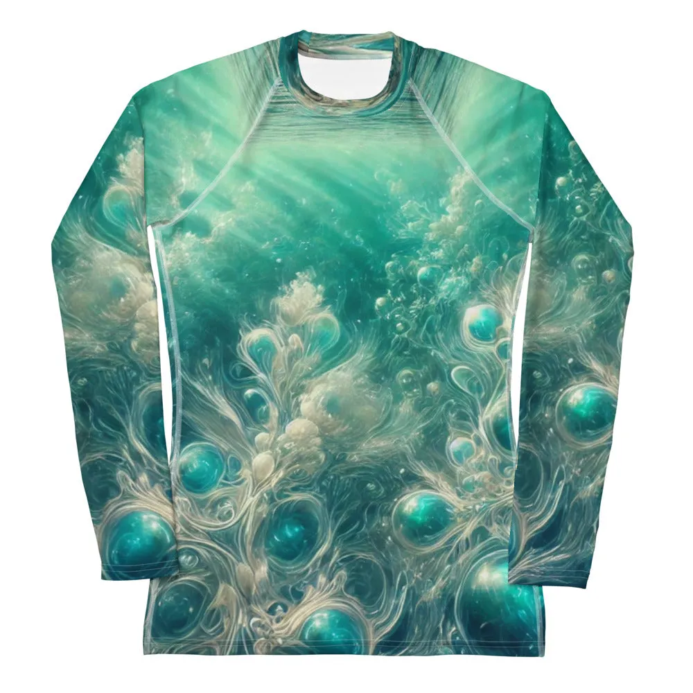 Women's Rash Guard Bahamian Waters Surreal Turquoise