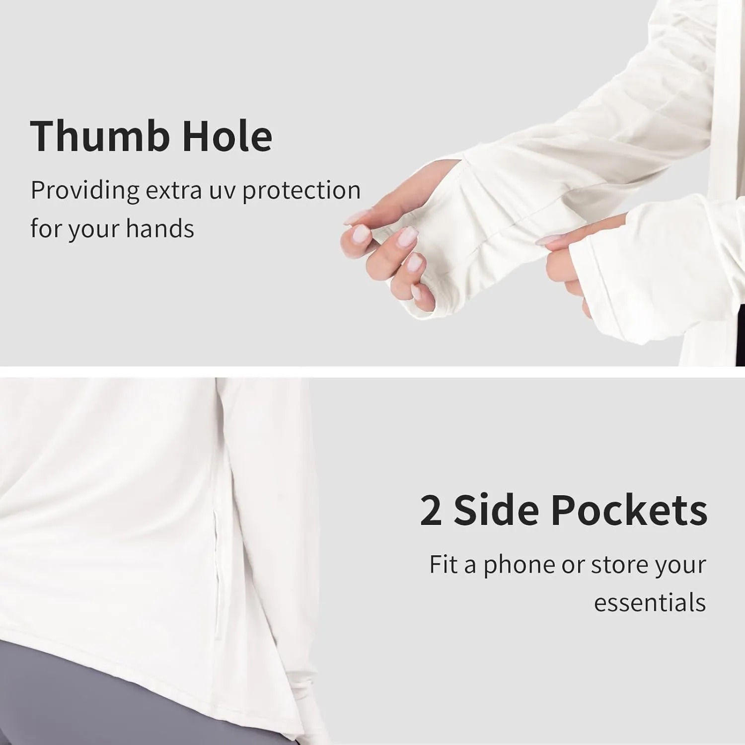 Womens Thin Summer Cardigan Long Sleeve Open Front Upf50 Uv SPF Sun Protection Lightweight Cover Up Thumb Holes with Pockets